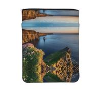 Ireland Outdoors County Clare The Cliffs Print Book Cover With Zipper,Waterproof Book Sleeve Pouch With Front Pocket, Book Protector For Paperbacks,Multifunctional Storage Bag For Hardcovers