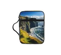 Ireland Outdoors County Clare The Cliffs Print Book Protector Holder Case, Study Bible Carrying Case With Multiple Internal Compartments