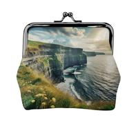 Ireland Outdoors County Clare The Cliffs Print Change Purse Women's Coin Purse Small Pouches with Kiss Lock,for Coins Cards Small Items