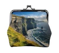 Ireland Outdoors County Clare The Cliffs Print Change Purse Women's Coin Purse Small Pouches with Kiss Lock,for Coins Cards Small Items