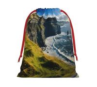 Ireland Outdoors County Clare The Cliffs Print Gift Reusable Drawstring Bag For Holiday Birthday Presents Party Seasonal Storage