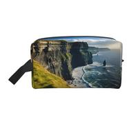 Ireland Outdoors County Clare The Cliffs Print Makeup Bag, Portable Travel Makeup Pouch, Toiletry Organizer, Large Make Up Bag For Women