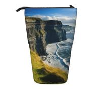 Ireland Outdoors County Clare The Cliffs Print Telescopic Adjustable Pencil Case Lightweight Organizer for Office Travel Pen Bag