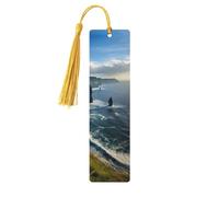 Ireland Outdoors County Clare The Cliffs Print Wood Bookmark for Women Men,with Tassels Reading Bookmarks for Book Lovers,Gifts