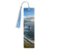 Ireland Outdoors County Clare The Cliffs Print Wood Bookmark for Women Men,with Tassels Reading Bookmarks for Book Lovers,Gifts