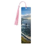 Ireland Outdoors County Clare The Cliffs Print Wood Bookmark for Women Men,with Tassels Reading Bookmarks for Book Lovers,Gifts
