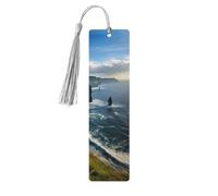 Ireland Outdoors County Clare The Cliffs Print Wood Bookmark for Women Men,with Tassels Reading Bookmarks for Book Lovers,Gifts