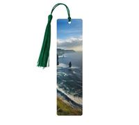 Ireland Outdoors County Clare The Cliffs Print Wood Bookmark for Women Men,with Tassels Reading Bookmarks for Book Lovers,Gifts