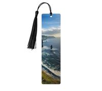 Ireland Outdoors County Clare The Cliffs Print Wood Bookmark for Women Men,with Tassels Reading Bookmarks for Book Lovers,Gifts