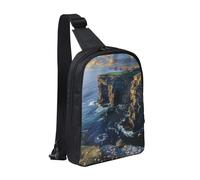 Ireland Outdoors County Clare The Cliffs Printed Chest Bag Sling Bag for Men Women, Waterproof Crossbody Backpack Men Bag for Runner Workout Hiking Cycling Travel