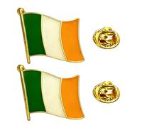 Ireland Pin Badges 2-Pack Irish Tricolor Flag Enamel Lapel Pins for National Pride and Celebrations