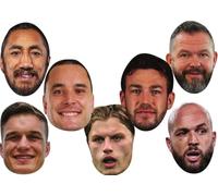Ireland Rugby Face Mask Pack - Six Nations Ireland Player & Coach - Celebrity Card Mask for Fancy Dress, Sports Fans, Match Days, Six Nations Events, Parties, Stag & Hen Nights, Ready to Wear