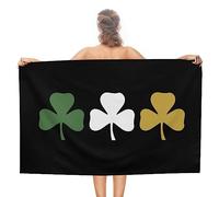 Ireland Shamrock Flag Beach Towel for Adults Travel Camping Essentials Quick Dry Bath Towels Blanket