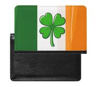 Ireland Shamrock Irish Flag Passport Holder Cover Wallet Travel Leather Passport Case for Women Men
