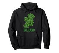 Ireland Shamrock Map Design, St Patrick’s Day Green Clover Pullover Hoodie