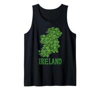 Ireland Shamrock Map Design, St Patrick’s Day Green Clover Tank Top