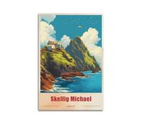 Ireland Skellig Michael Vintage Travel Souvenir Poster Canvas Wall Art Decorative Bedroom Modern Home Print Picture Artworkss 24x36inch(60x90cm)