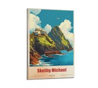 Ireland Skellig Michael Vintage Travel Souvenir Poster Room Aesthetic Print Art Wall Painting Canvas Modern Bedroom Decor 20x30inch(50x75cm)