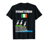 Ireland Solar Eclipses Lover Puffin Colony Ireland Flag T-Shirt