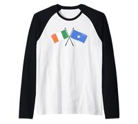 Ireland Somalia Crossed Flags Irish Somali Heritage Raglan Baseball Tee