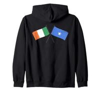 Ireland Somalia Crossed Flags Irish Somali Heritage Zip Hoodie
