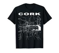 Ireland Souvenir Cork City Street Map T-Shirt