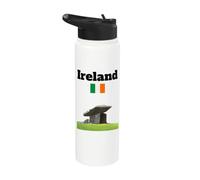 Ireland Souvenir Megalith Ancient artefact Irish Flag Stainless Steel Insulated Water Bottle