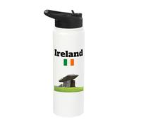 Ireland Souvenir Prehistoric Megalith Lover Irish Flag Stainless Steel Insulated Water Bottle