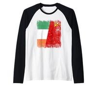 Ireland Soviet Union Flag Irish USSR Heritage Raglan Baseball Tee