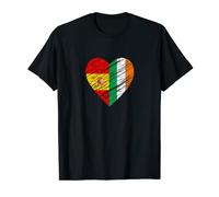 Ireland Spain Heart Spanish Flag Irish Flag Love Heart T-Shirt