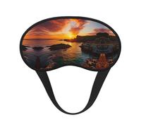 Ireland Sunset Seascape Blocking Light Mask Sleep Aid, Comfortable Blackout Sleep Mask for Travel Yoga, Soft Eye Cover
