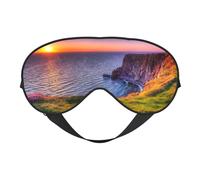Ireland Sunset Seascape Double Sided Sleep Mask, Adjustable Blackout, Silk-Like Eye Mask for Sleeping,Travel, Soft, Breathable, Lightweight Comfortable Blindfold