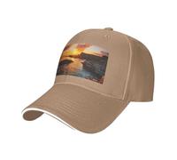 Ireland Sunset Seascape Print Adjustable Size Sandwich Baseball Cap Breathable Unisex Casual Hat Daily Use Sport Natural