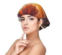 Ireland Sunset Seascape Print Adult's Satin Sleeping Cap, Maintain Hairstyle, and Ensure Comfortable Sleep, 13 inches Black, Black, One size
