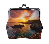 Ireland Sunset Seascape Print Change Purse Women's Coin Purse Small Pouches with Kiss Lock,for Coins Cards Small Items