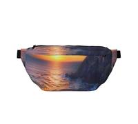 Ireland Sunset Seascape Printed Waist Bag Adjustable Bum Bag Lightweight Travel Waist Fanny Pack Belt for Walking Cycling Hiking Travel