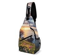Ireland Sunset Seascape Sling Bags Casual Crossbody Backpack Shoulder Daypack Chest Bag for Men Women