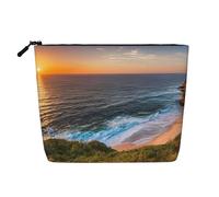 Ireland Sunset Seascape - Themed Makeup Bag - Waterproof Hemp Cosmetic Pouch for Travel, Daily Use & Gifts (9.5x6.7x2in)
