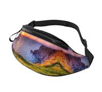 Ireland Sunset Seascape Waist Bag Bumbags for Men Women, Print Polyester Waist Pack for Travel Walking Sport with Adjustable Strap