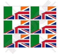 IRELAND-UK Flag, Irish-British Union Jack, United Kingdom 40mm (1,6") Mobile Cell Phone Vinyl Mini Stickers, Decals x6