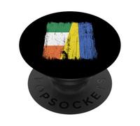 Ireland Ukraine Half Flag Irish Ukrainian Heritage PopSockets Adhesive PopGrip