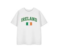 Ireland Unisex Kids White T-Shirt | Irish Flag Graphic Design Tee for Boys & Girls | Sports Fan Summer Olympics Merchandise