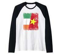 Ireland Vietnam Half Flag Irish Vietnamese History Raglan Baseball Tee