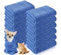 Irenare 12 Pcs Dog Towels Microfiber Pack Bulk, 20 x 40 inch Quick Drying Absorbent Pet Puppy Towels for Drying Small Puppy Dog Cat Pet Kitten Grooming Bathing Shower Travel Supplies (Blue)