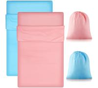Irenare 2 Pcs Self Tanning Sleep Sack - Protector Sheets for Self Tanner Travel & Camping (Pink, Blue)