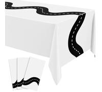 Irenare 3 pcs Racing Table Cloths Car Birthday Party Supplies 54 x 108 Inch Racetrack Table Runner Table Covers Disposable Rectangular Road Tablecloth for Kids Boy Car Theme Birthday Party Decor