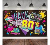 Irenare Back to the 80's Party Banner Backdrop Decorations Supplies for Photography Background, 73 x 43 x 0.04 Inch
