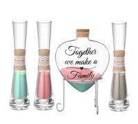 Irenare Unity Sand for Wedding Ceremony Set Include 3 Wedding Ceremony Vase 3 Sand 1 Heart Bottle with Metal Stand, Cork Stopper for Engagement Anniversary (Light Color,Fresh)
