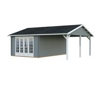 Irene M+ (6,7x5,7m | 19,0+16,2m2 | 44mm) Summer House with Side Canopy or Carport