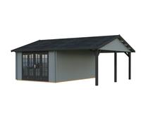 Irene M+ (6,7x5,7m | 19,0+16,2m2 | 44mm) Summer House with Side Canopy or Carport